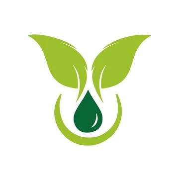 Organic green leaf bio logo vector Nature Drop Logo Design, Modern Logo Designs  Stock Illustration