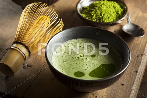 Organic green matcha tea Stock-Fotos