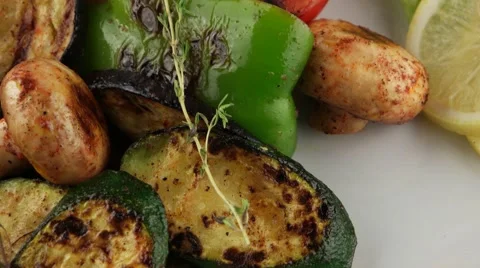 Organic grilled vegetables, appetizer Stock Footage 57995391
