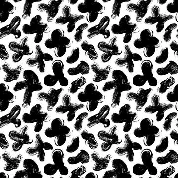 Organic hand drawn shapes vector seamless pattern. Stock Illustration