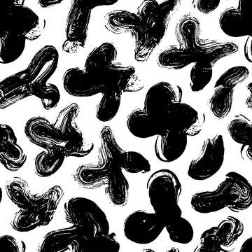 Organic hand drawn shapes vector seamless pattern. Stock Illustration