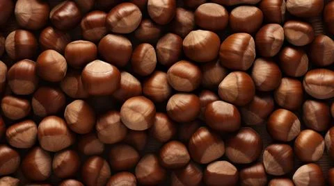 Organic Hazelnut Nuts Horizontal Background. Stock Illustration