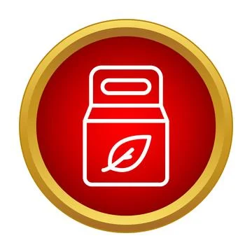 Organic herbal product packaging with leaf icon Stock Illustration