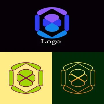 Organic Hexagonal Harmony Logo Stock Illustration