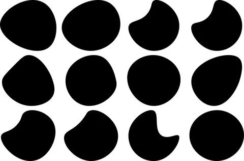 Organic irregular blob shape silhouettes isolated Ilustración de archivo