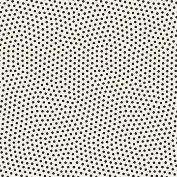 Organic Irregular Rounded Lines. Vector Seamless Black and White Pattern. Stock Illustration