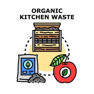 Organic kitchen waste recycling creating compost concept Stock Illustration