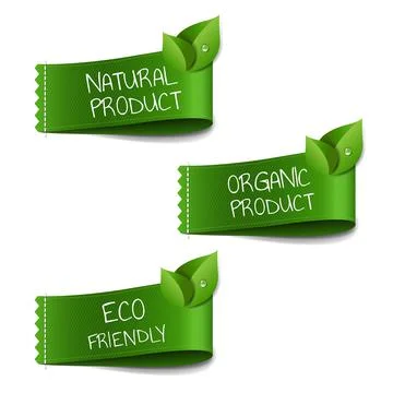 Organic Labels Set Stock Illustration