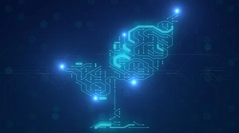 Organic leaf big data cloud computing digital data network circuit Stock Illustration