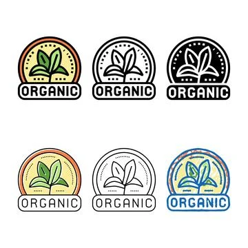 Organic leaf color icon set vector Stock Illustration