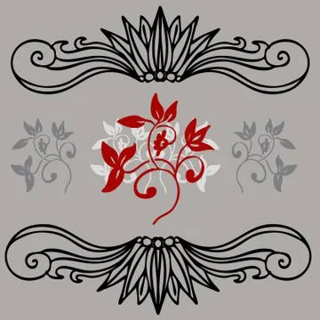 Organic leaf elements Illustrazione stock