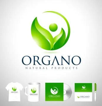 Organic Leaf Logo Design Stock Illustration
