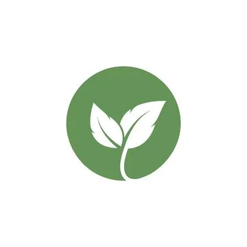 Organic leaves icon vector design template Stock Illustration