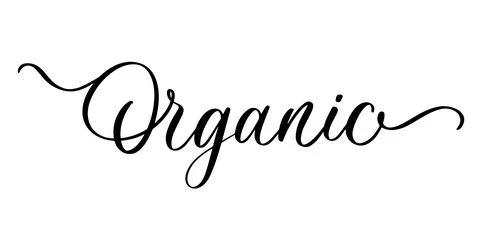 Organic lettering in elegant cursive script with decorative flourishes. Stock Illustration