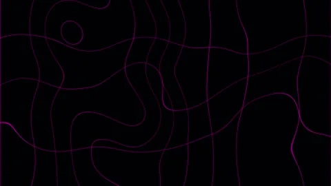 Organic Lines Flowing During Abstract Topography Animation with Pink Glow o.. Video stock 342513676
