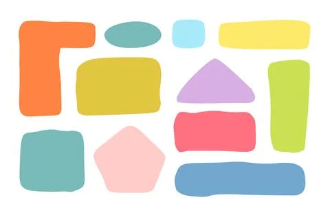 Organic Liquid Rectangle Frame Shapes Set. Hand Drawn Abstract Vector Fluid Stock Illustration