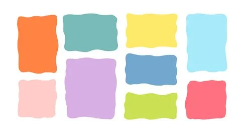 Organic Liquid Rectangle Frame Shapes Set. Hand Drawn Abstract Vector Fluid Stock Illustration