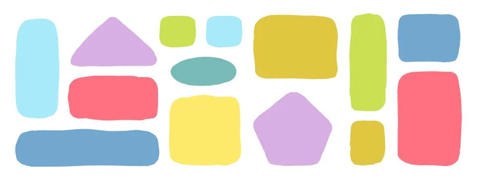 Organic Liquid Rectangle Frame Shapes Set. Hand Drawn Abstract Vector Fluid Stock Illustration