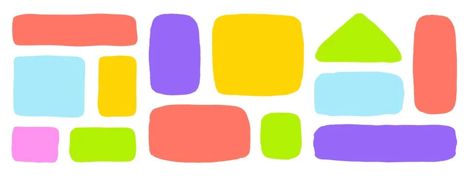 Organic Liquid Rectangle Frame Shapes Set. Hand Drawn Abstract Vector Fluid Illustrazione stock