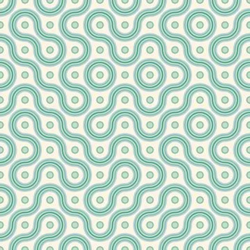 Organic Loop Illusion Pattern, curved lines path, seamless vector background Illustrazione stock