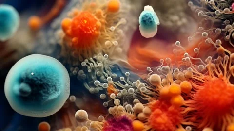 Organic macro microbes and bacteria. Stock Footage 317167415