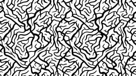 Organic maze lines pattern in black and white background. 스톡 일러스트