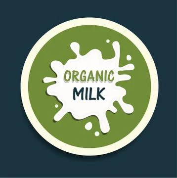 Organic milk icon vector Stock Illustration