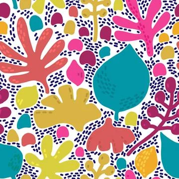 Organic minimalistic seamless pattern. Contemporary floral background. Stock Illustration