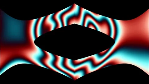 Organic neon wave ring forming abstract loop animation on dark background Video stock 333861367
