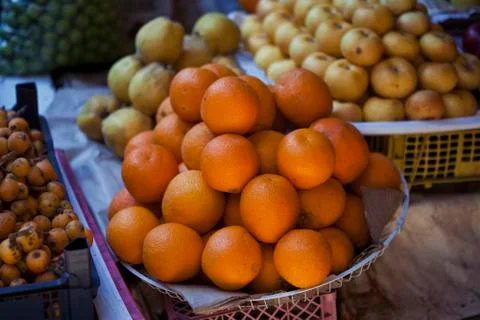 Organic oranges Stock Photos