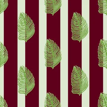 Organic palm leaf seamless pattern with hand drawn foliage print. Simple colo 스톡 일러스트