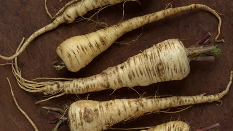 Organic parsnip roots. Video stock 342347863