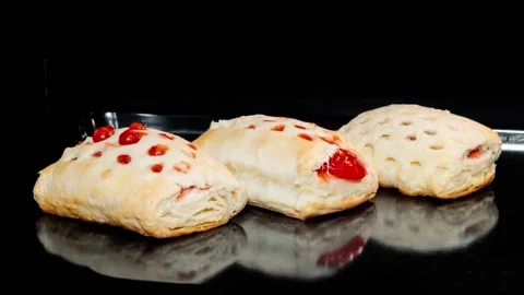 Organic pastry bread with jam Time lapse footage Video stock 336576841