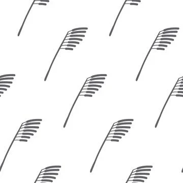 Organic pattern gray reed on white seamless pattern, textile design and packa Stock Illustration