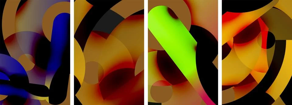 Organic patterns in fluid brush strokes, tinted in shades of liquid art on glass Illustrazione stock