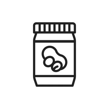 Organic peanut paste line icon. Outline pictogram for web page. Stock Illustration