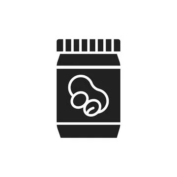 Organic peanut paste line icon. Outline pictogram for web page. Stock Illustration