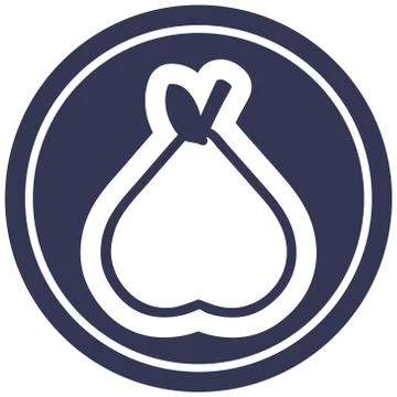 Organic pear circular icon Stock Illustration