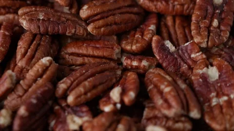 Organic pecan nuts background. Stock Footage 308872613