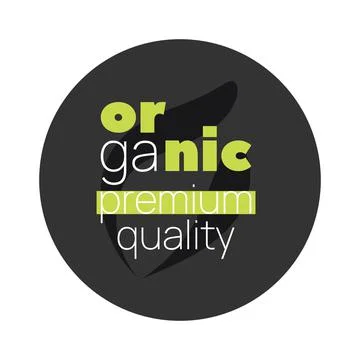 Organic premium quality vector icon. Gray white green isolated sign Stock Illustration