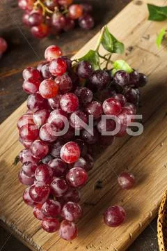 Organic raw red grapes Stock Photos