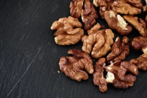 Organic raw walnuts Stock Photos