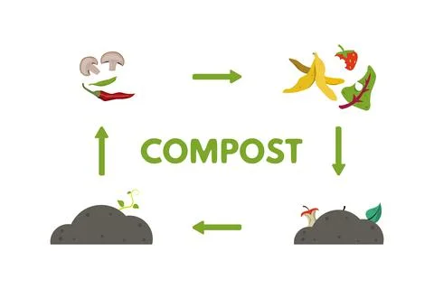 The organic recycle compost icons, vector illustration. Stock Illustration