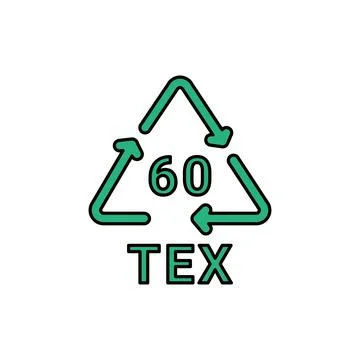 Organic recycling code TEX 60 line icon. Consumption code. Illustrazione stock