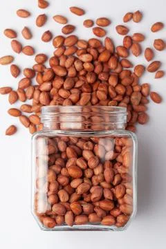 Organic red-brown peanuts 스톡 사진