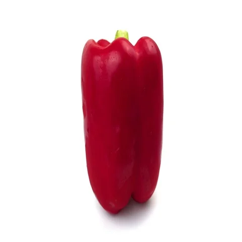 Organic Red Pepper on white background rotating 360 degrees, loopable Stock Footage 69712386