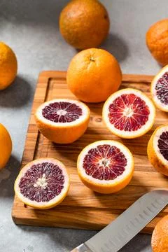 Organic Red Raspberry Blood Oranges Stock Photos