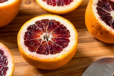 Organic Red Raspberry Blood Oranges Stock Photos