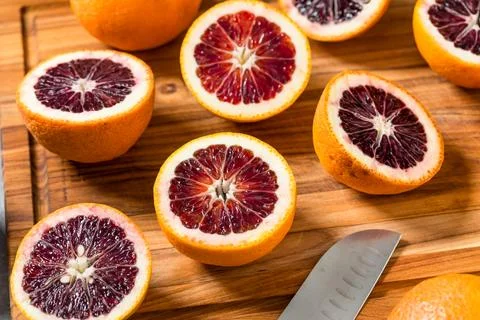 Organic Red Raspberry Blood Oranges Stock Photos