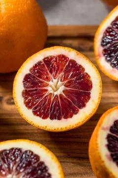 Organic Red Raspberry Blood Oranges Stock Photos